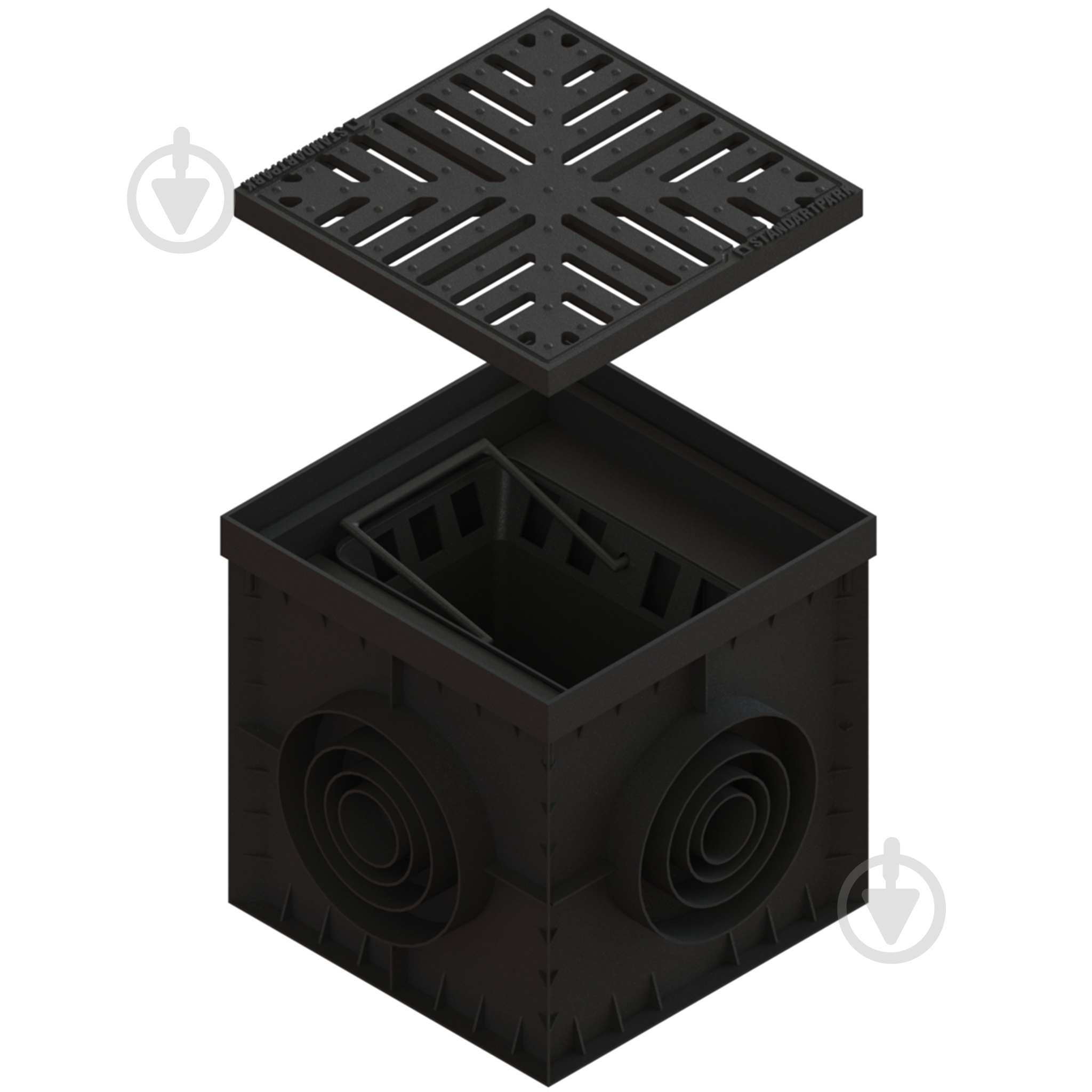 Дождеприемник Standartpark Basic ДП–30.30-ПП с решеткой из высокопрочного чугуна и сифоном 0837034 - фото 1