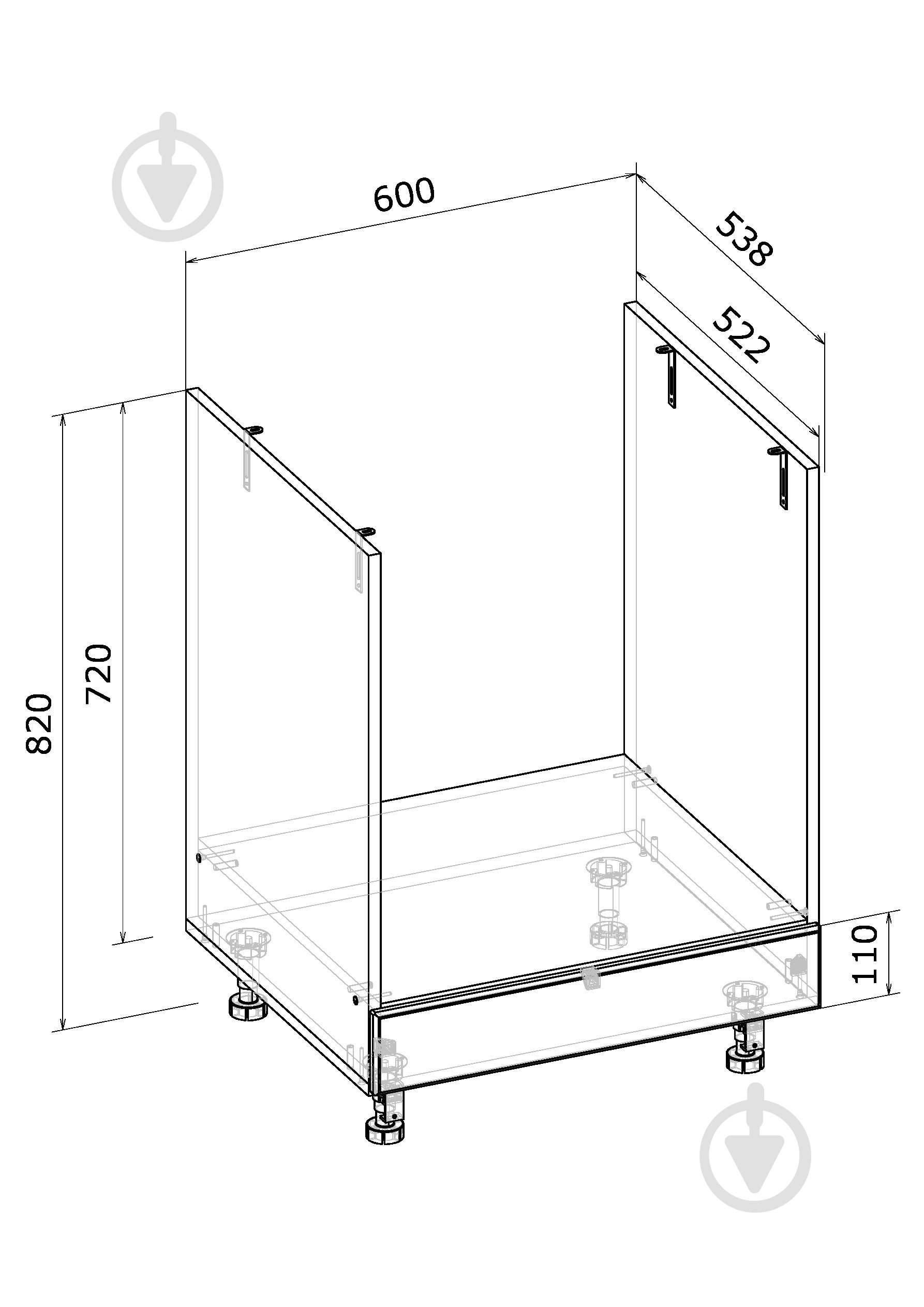 УЦІНКА! Тумба нижня під духовку Грейд МС Глорія НД 60х82х53,8 см білий/дуб артізан (УЦ №2937) - фото 4 УЦІНКА! Тумба нижня під духовку Грейд МС Глорія НД 60х82х53,8 см білий/дуб артізан (УЦ №2937) - фото 4