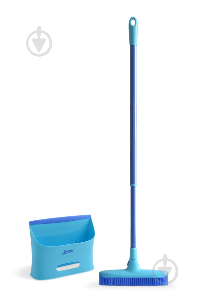 Совок зі щіткою Catch & Clean SPONTEX 120 см блакитний - фото 1