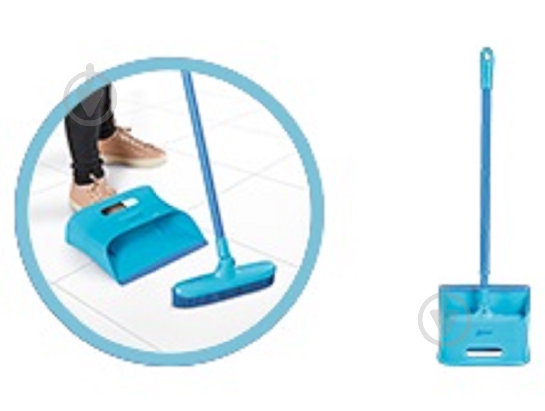Совок зі щіткою Catch & Clean SPONTEX 120 см блакитний - фото 3
