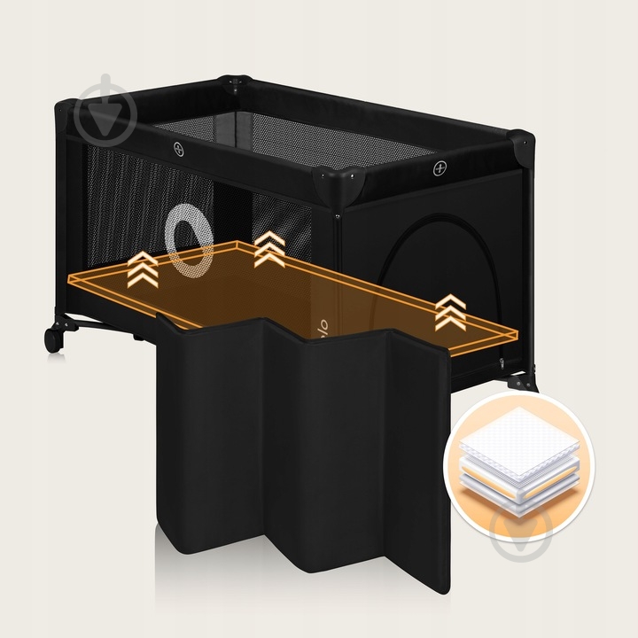 Манеж Lionelo LO-STEFI BLACK CARBON - фото 1