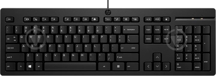 Клавіатура HP 125 USB (266C9AA) black - фото 1 Клавіатура HP 125 USB (266C9AA) black - фото 1