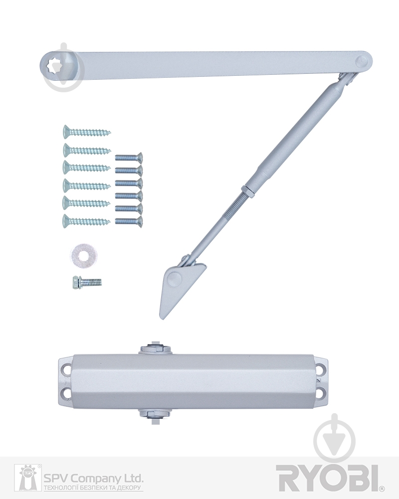 Доводчик дверной RYOBI D-1504 серебряный 80 кг - фото 6