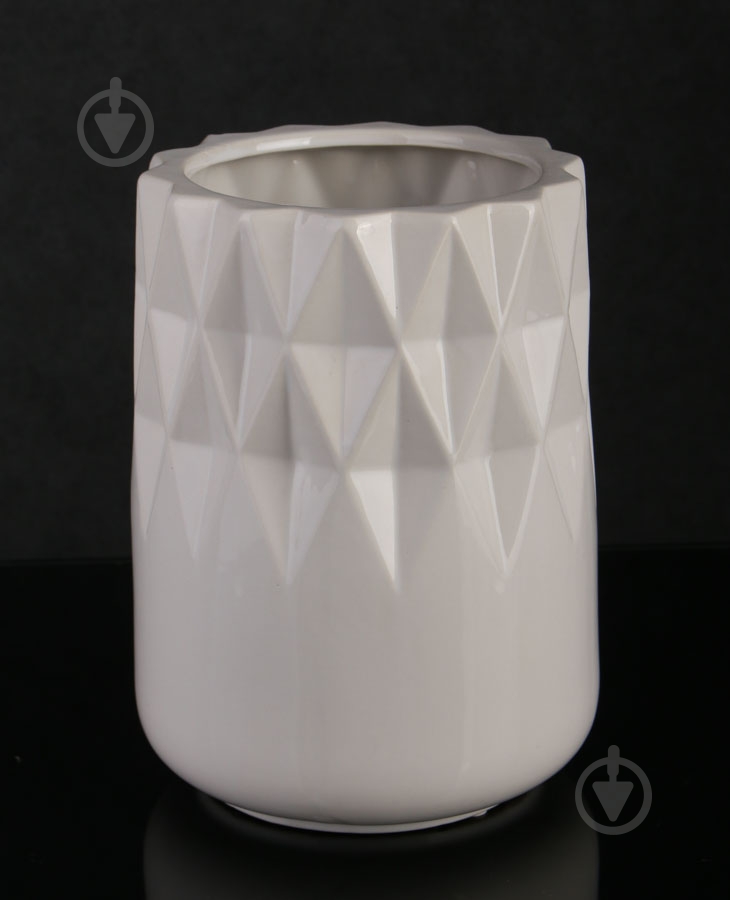 Ваза керамическая Luna Кумбия 21х15.5 см 21 см белая - фото 1