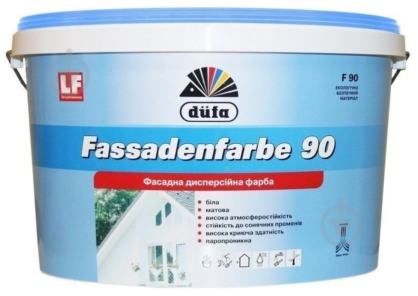 Фарба акрилова Dufa Fassadenfarbe F90 мат білий 14 кг - фото 1