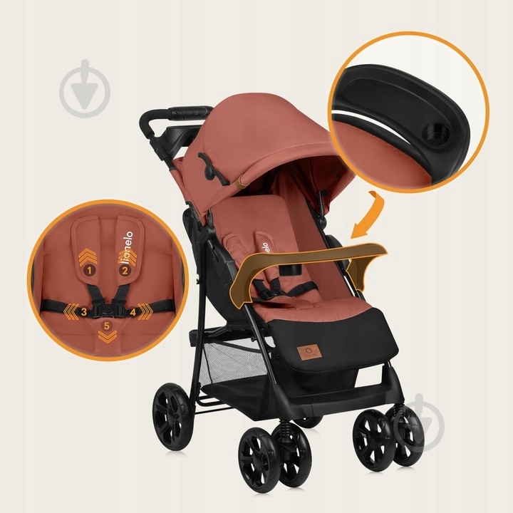 Коляска прогулочная Lionelo Emma Plus Coral Pink - фото 2