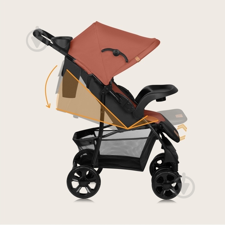 Коляска прогулочная Lionelo Emma Plus Coral Pink - фото 3