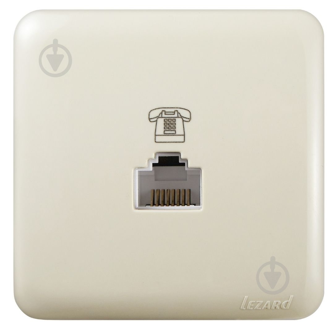 Розетка телефонная Lezard Viola кремовый 751-0300-137 - фото 1