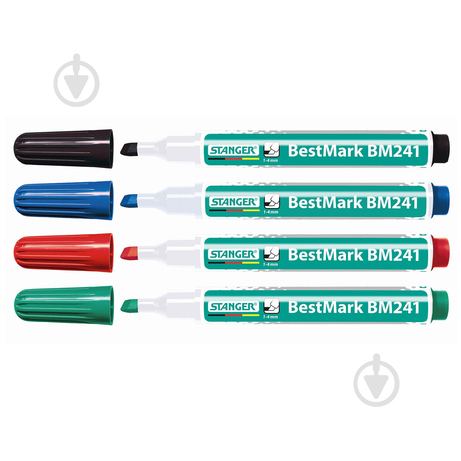 Маркер для белой доски Stanger для сухостираемых досок 1-4 мм 4 шт. разноцветный MARKER-BOA-ST-M241-4 - фото 1 Маркер для белой доски Stanger для сухостираемых досок 1-4 мм 4 шт. разноцветный MARKER-BOA-ST-M241-4 - фото 1