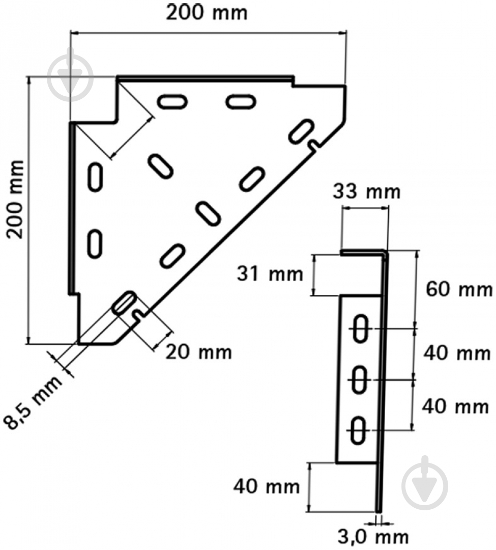 Соединитель треугольный RapidRail 200х200 мм - фото 2
