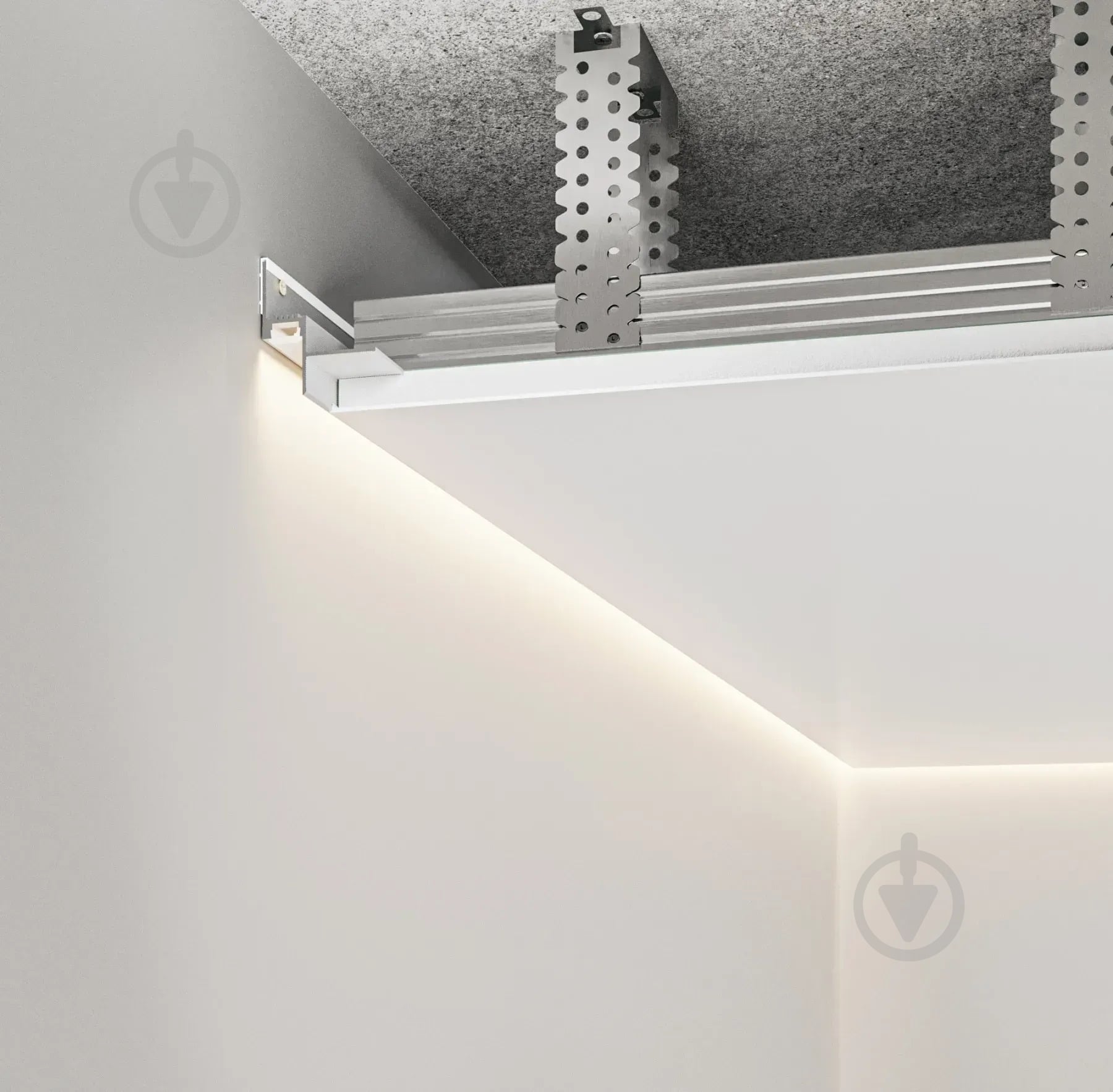 Профиль теневого шв АЛЮПРО с LED каналом ПАС-3410 RAL-9016 мат 3м - фото 6