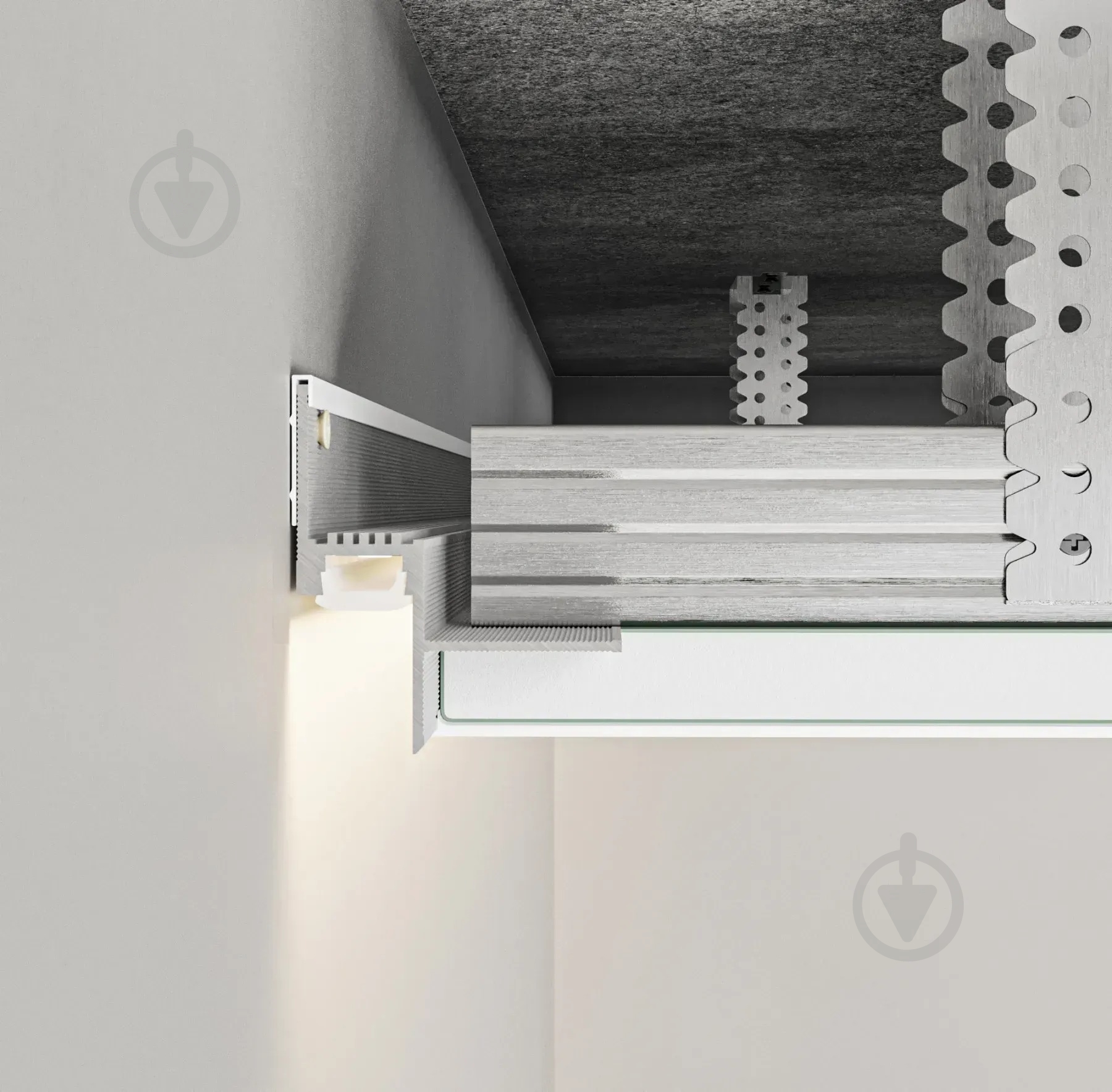 Профиль теневого шв АЛЮПРО с LED каналом ПАС-3410 RAL-9016 мат 3м - фото 8