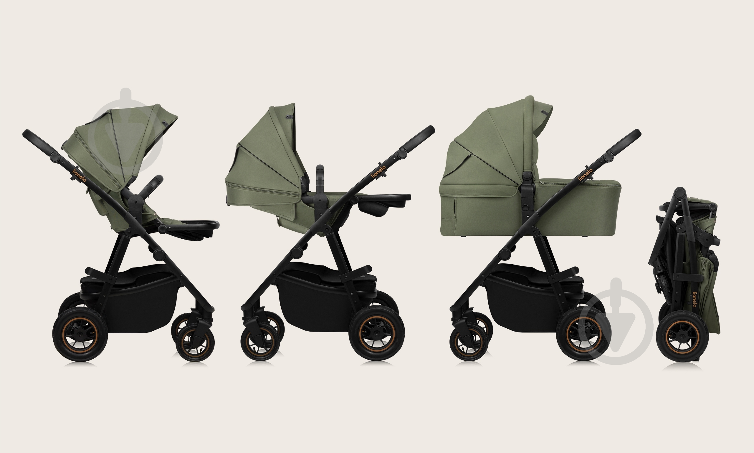 Коляска универсальная 2 в 1 Lionelo Amber Plus Green Forest - фото 2