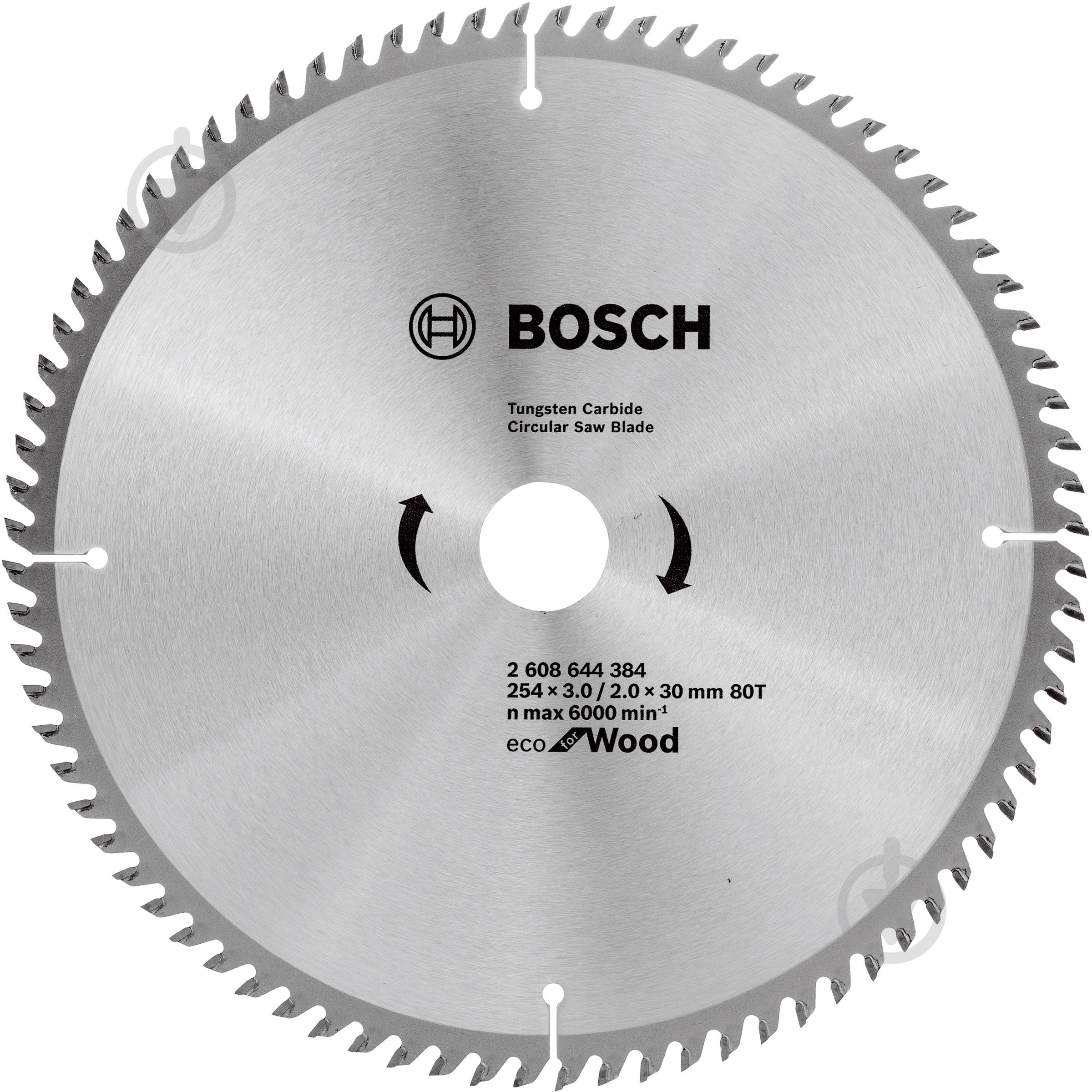 みわく ᐉ Пильный диск Bosch ECO WO 254x30x2,6 Z80 2608644384 • Купить в