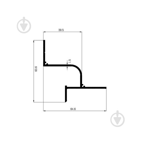 Профиль теневого шв АЛЮПРО ПАС-3856 RAL-9016 мат 3м - фото 2