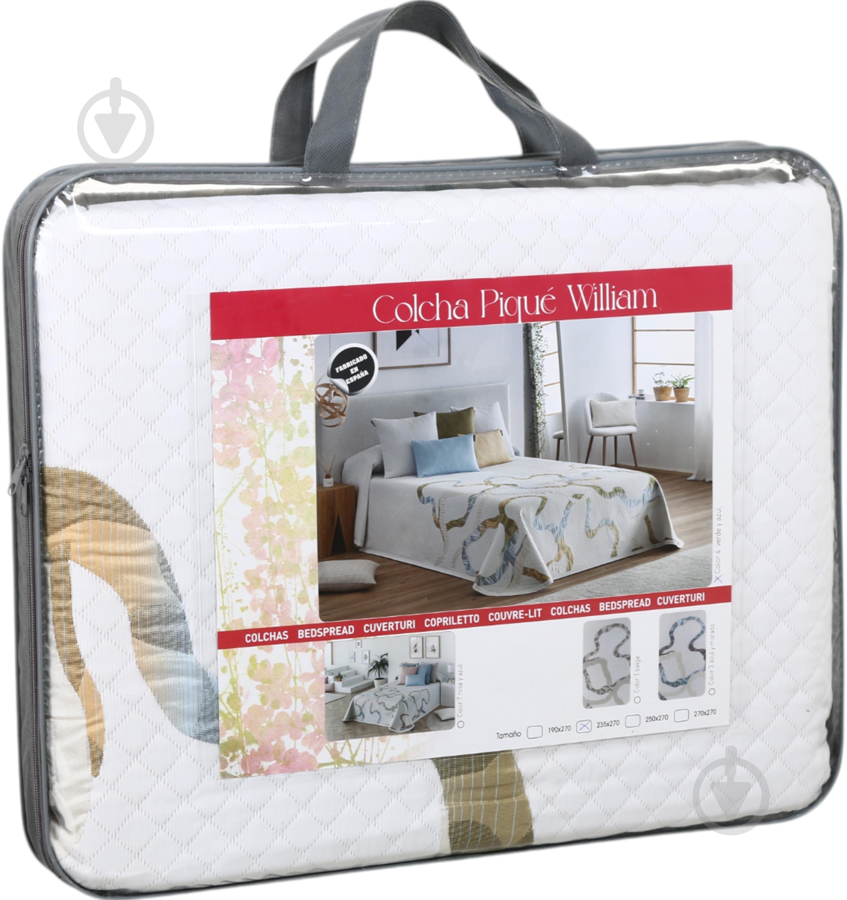 Покрывало William Color 4 235x270 см Textilia зелено-голубой - фото 4