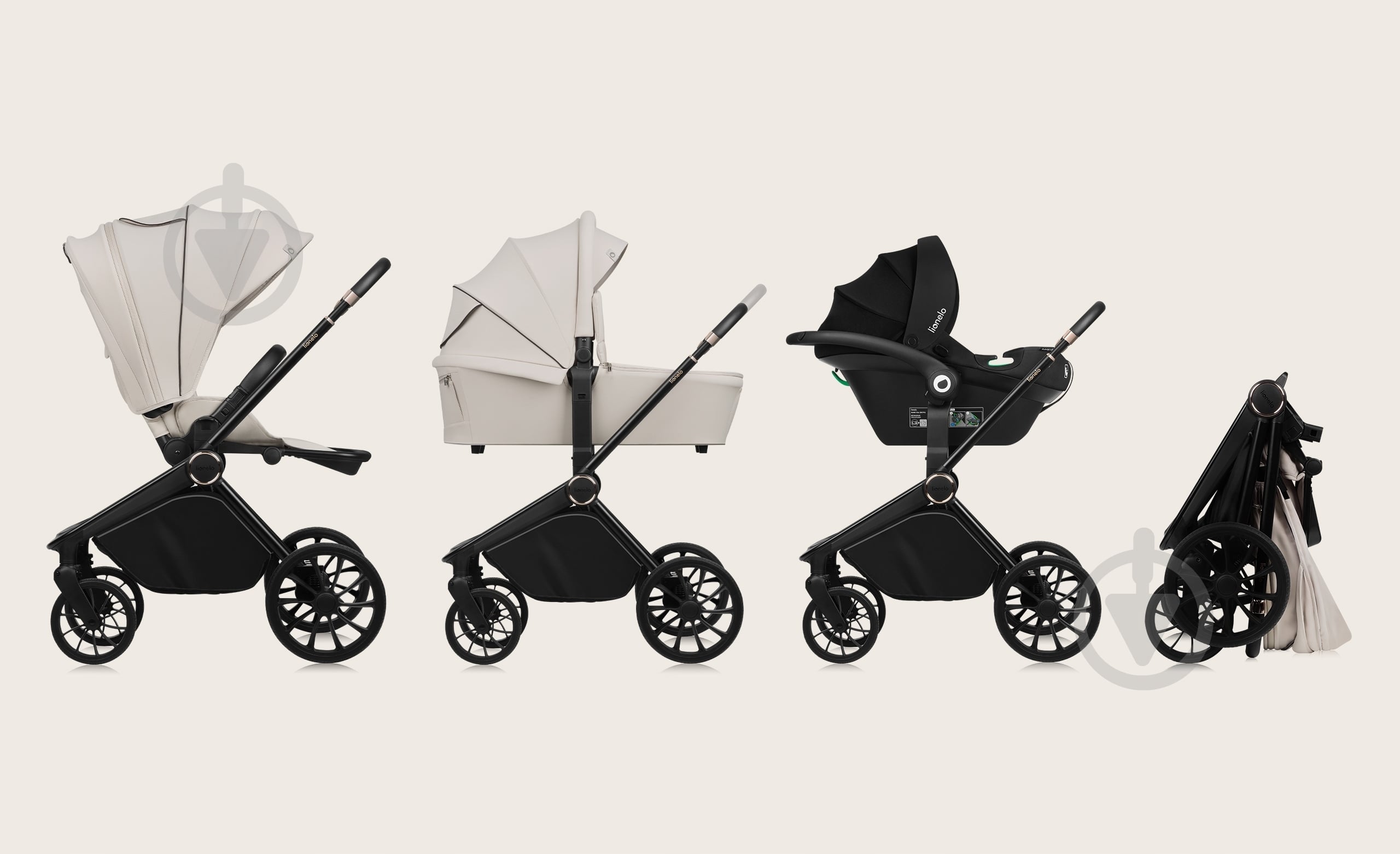 Коляска универсальная 2 в 1 Lionelo Mika Plus 2in1 Beige Sand - фото 2