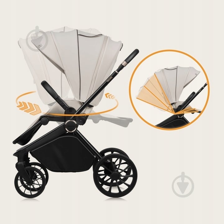 Коляска универсальная 2 в 1 Lionelo Mika Plus 2in1 Beige Sand - фото 4