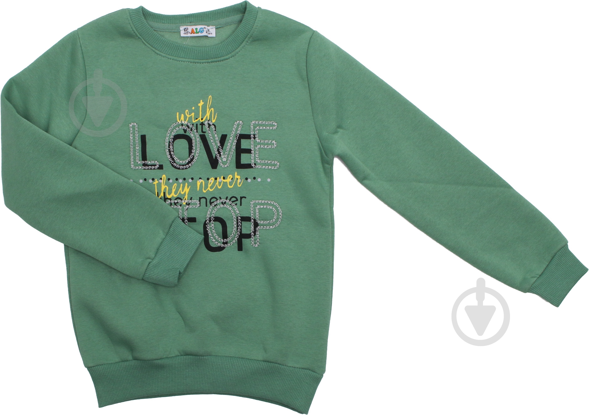 Свитшот для девочки ALG р.110 зеленый 721444 - фото 1 Свитшот для девочки ALG р.110 зеленый 721444 - фото 1