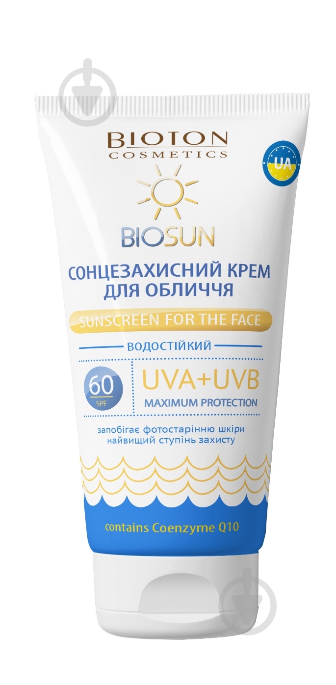 Крем сонцезахисний Bioton водостійкий SPF 60 50 мл - фото 1
