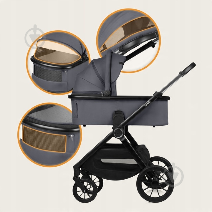 Коляска 3 в 1 Lionelo LAYLA 3IN1 GREY STONE - фото 3