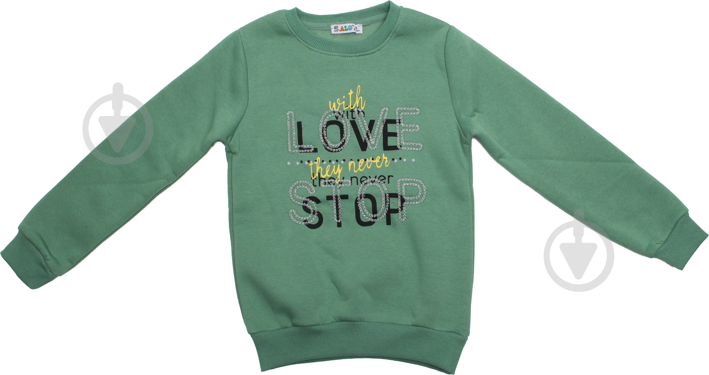 Свитшот для девочки ALG р.122 зеленый 721444 - фото 2