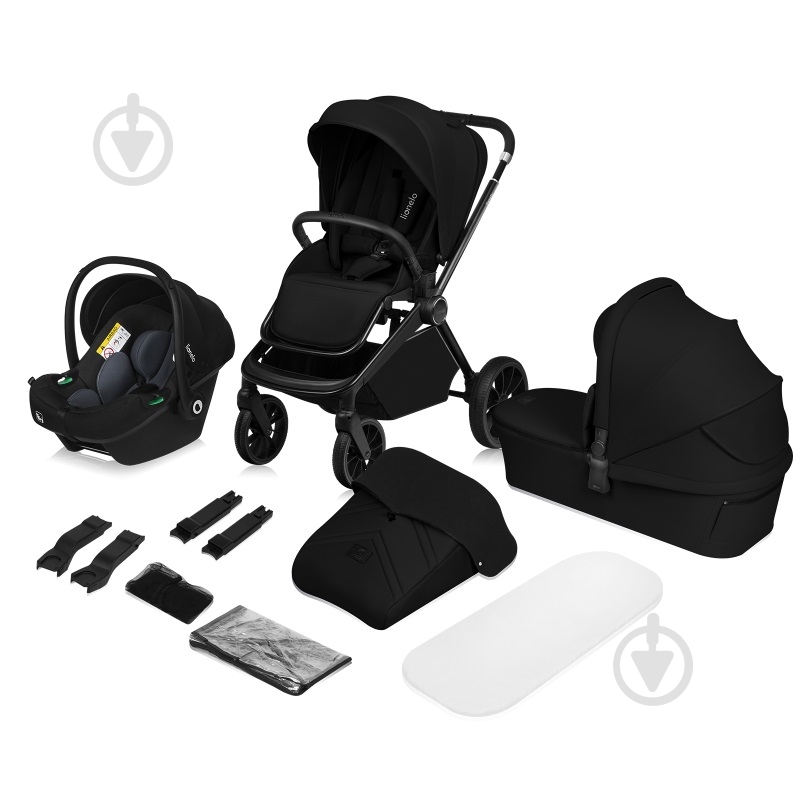 Коляска 3 в 1 Lionelo MIKA PLUS 3IN1 BLACK ONYX - фото 2