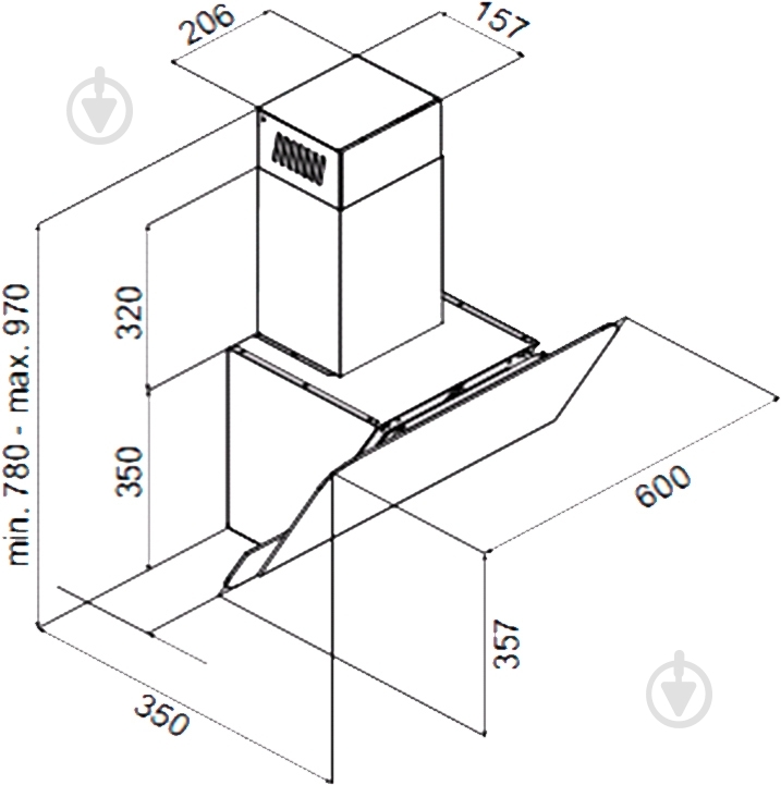 УЦЕНКА Вытяжка Perfelli DN 6114 BL - фото 10 УЦЕНКА Вытяжка Perfelli DN 6114 BL - фото 10