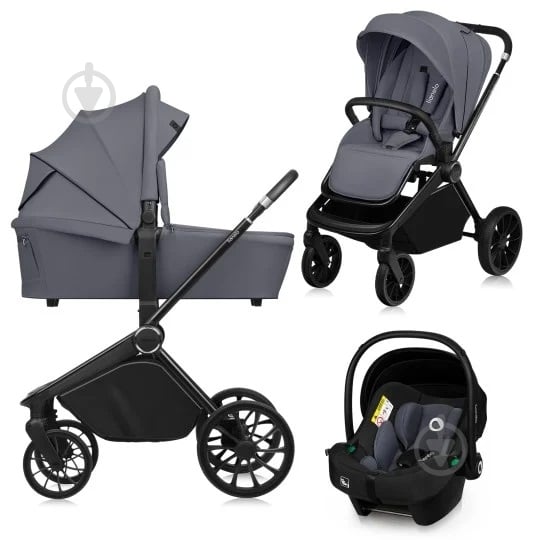 Коляска 3 в 1 Lionelo MIKA PLUS 3IN1 GREY STONE - фото 1 Коляска 3 в 1 Lionelo MIKA PLUS 3IN1 GREY STONE - фото 1