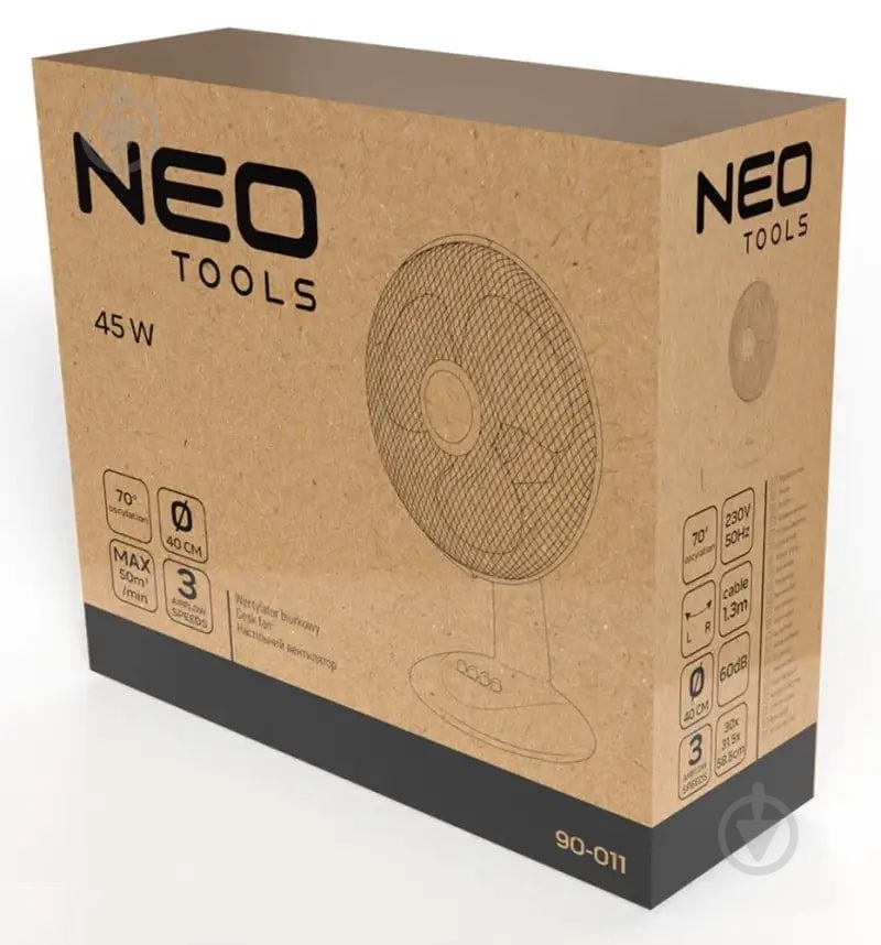 Вентилятор настенный NEO tools 90-011 - фото 7