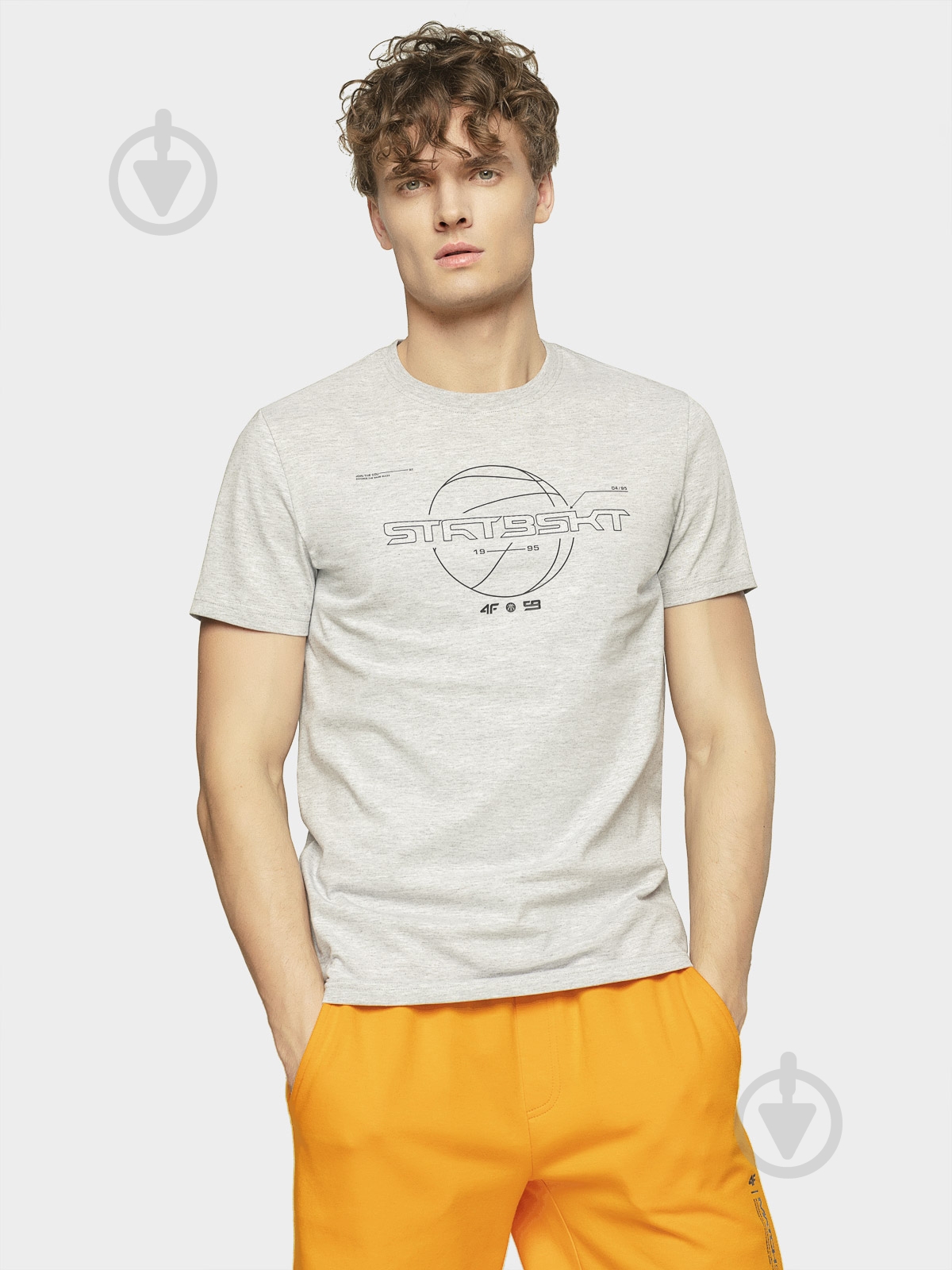 Футболка 4F D4L20-TSM226 S серый - фото 1