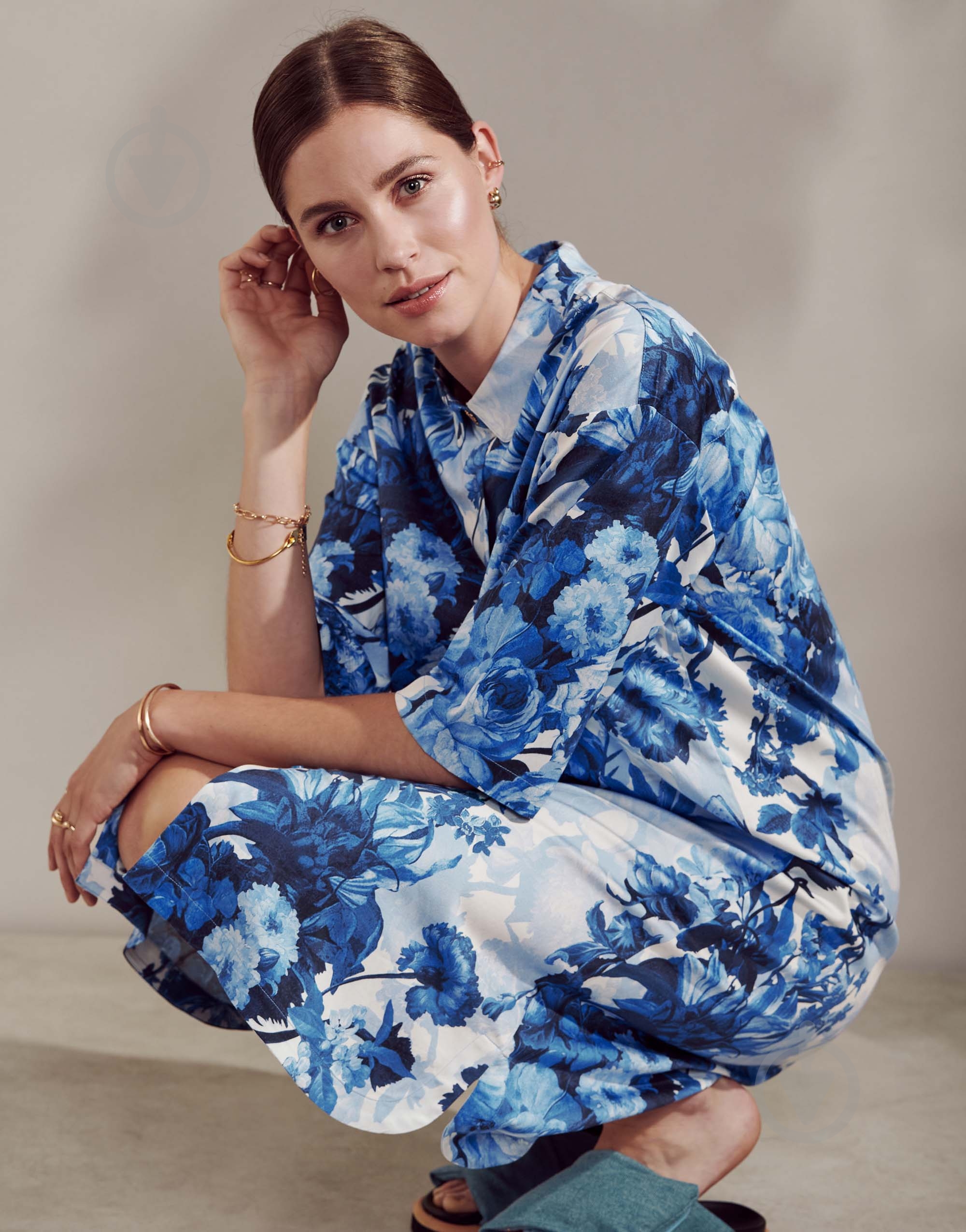 Халат Essenza Blair Leila Vanilla р. L синий - фото 6