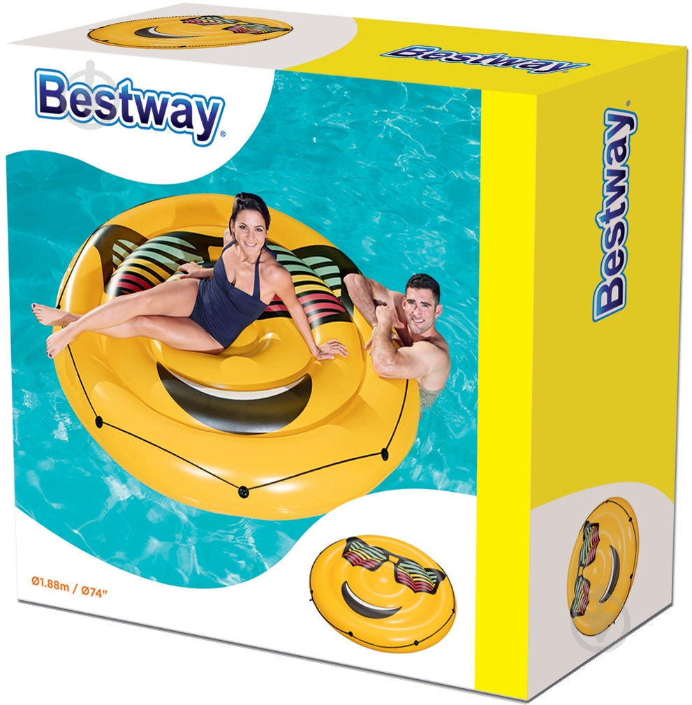 Матрас надувной Bestway 43139 ø188 Смайл - фото 4 Матрас надувной Bestway 43139 ø188 Смайл - фото 4