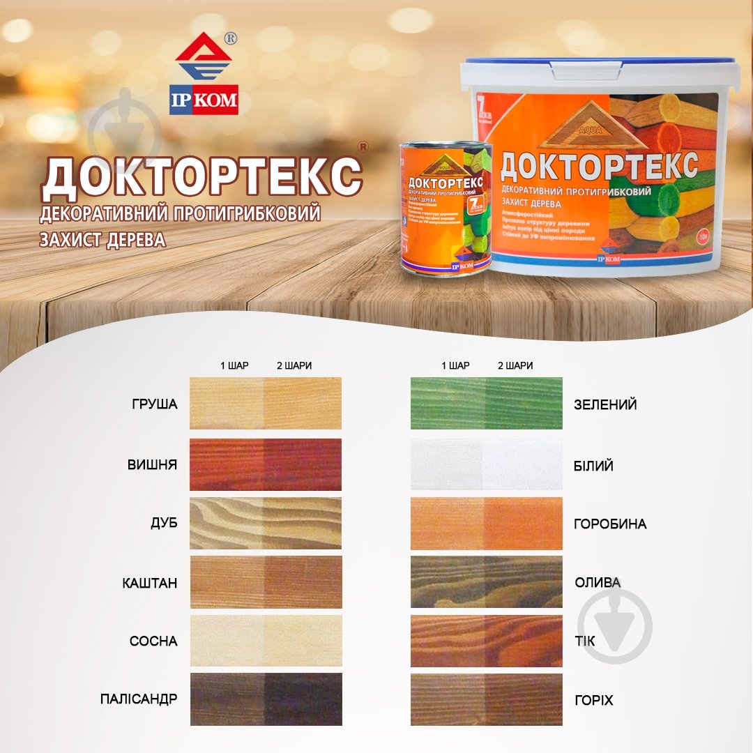 Лазурь ІРКОМ Доктортекс ИР-013 груша шелковистый мат 3 л - фото 2