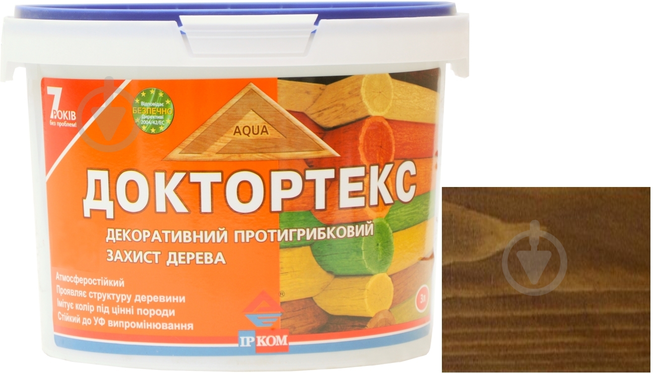 Лазурь ІРКОМ Доктортекс ИР-013 оливковый шелковистый мат 3 л - фото 6