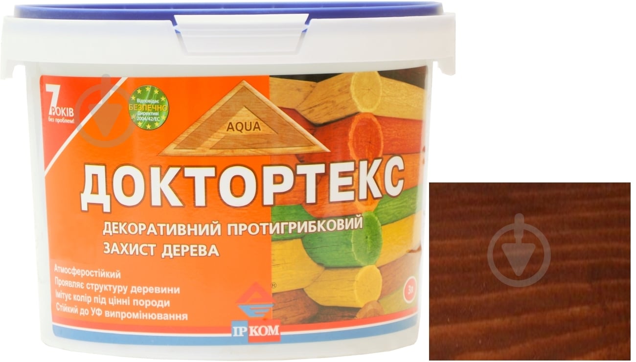 Лазурь ІРКОМ Доктортекс ИР-013 каштан шелковистый мат 3 л - фото 7