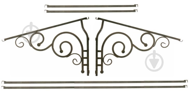 Кронштейн для козырька 9005 1000х2000х700 мм комплект - фото 1