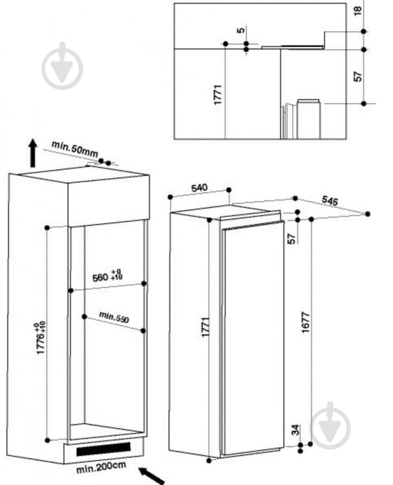 Встраиваемый холодильник Whirlpool ARG 18082 A++ - фото 6