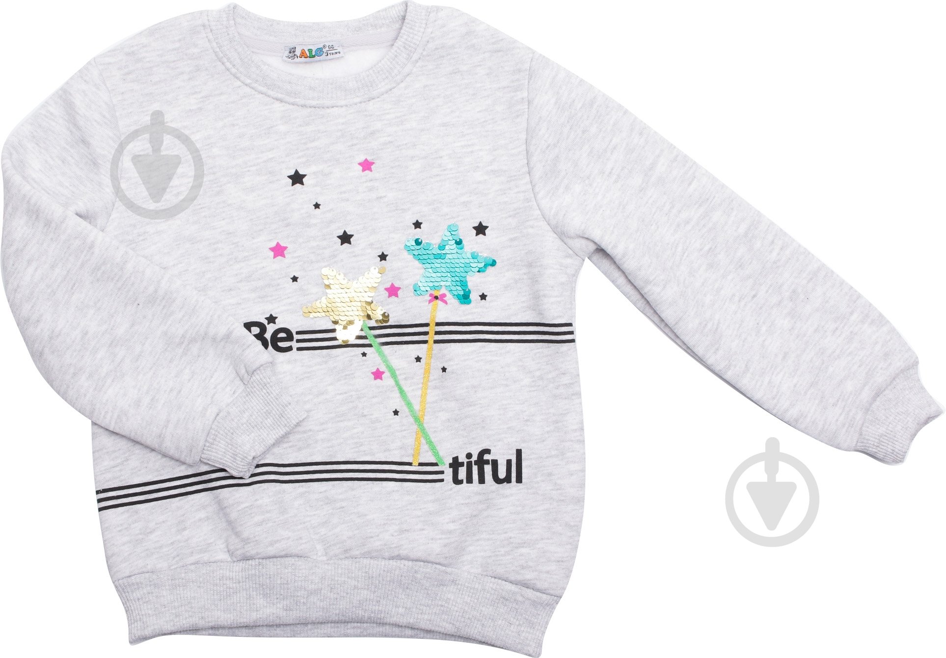 Свитшот для девочки ALG р.98 меланж 621445 - фото 1