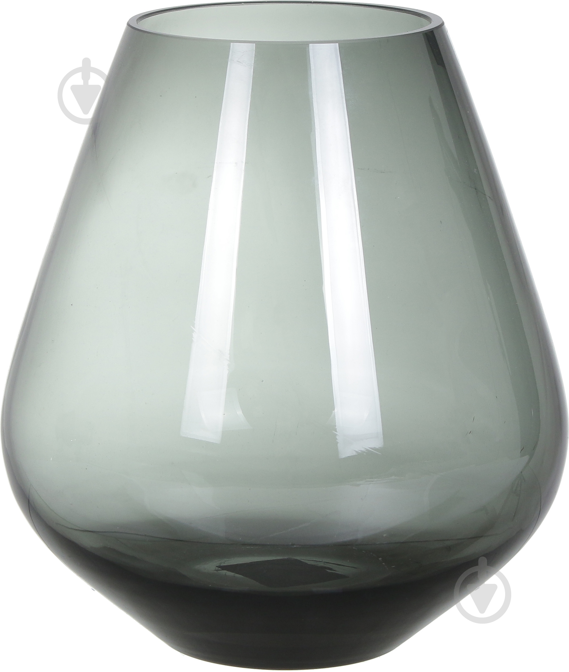 Ваза стеклянная Классик 19х21,5 см 21,5 см оливковая - фото 1