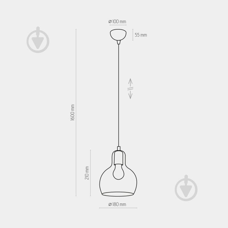Подвес TK Lighting MANGO 4360 1x/E27 прозрачный/черный - фото 2 Подвес TK Lighting MANGO 4360 1x/E27 прозрачный/черный - фото 2