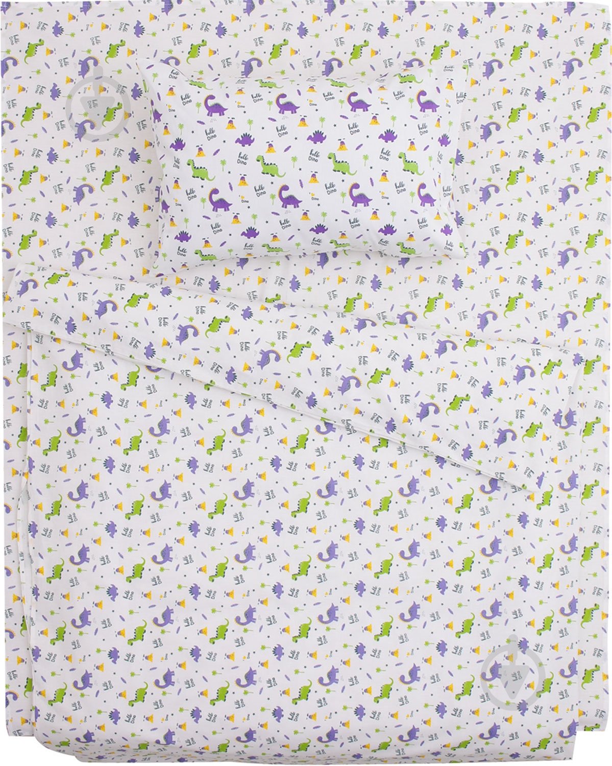 Комплект постельного белья Дино белый с рисунком - фото 1