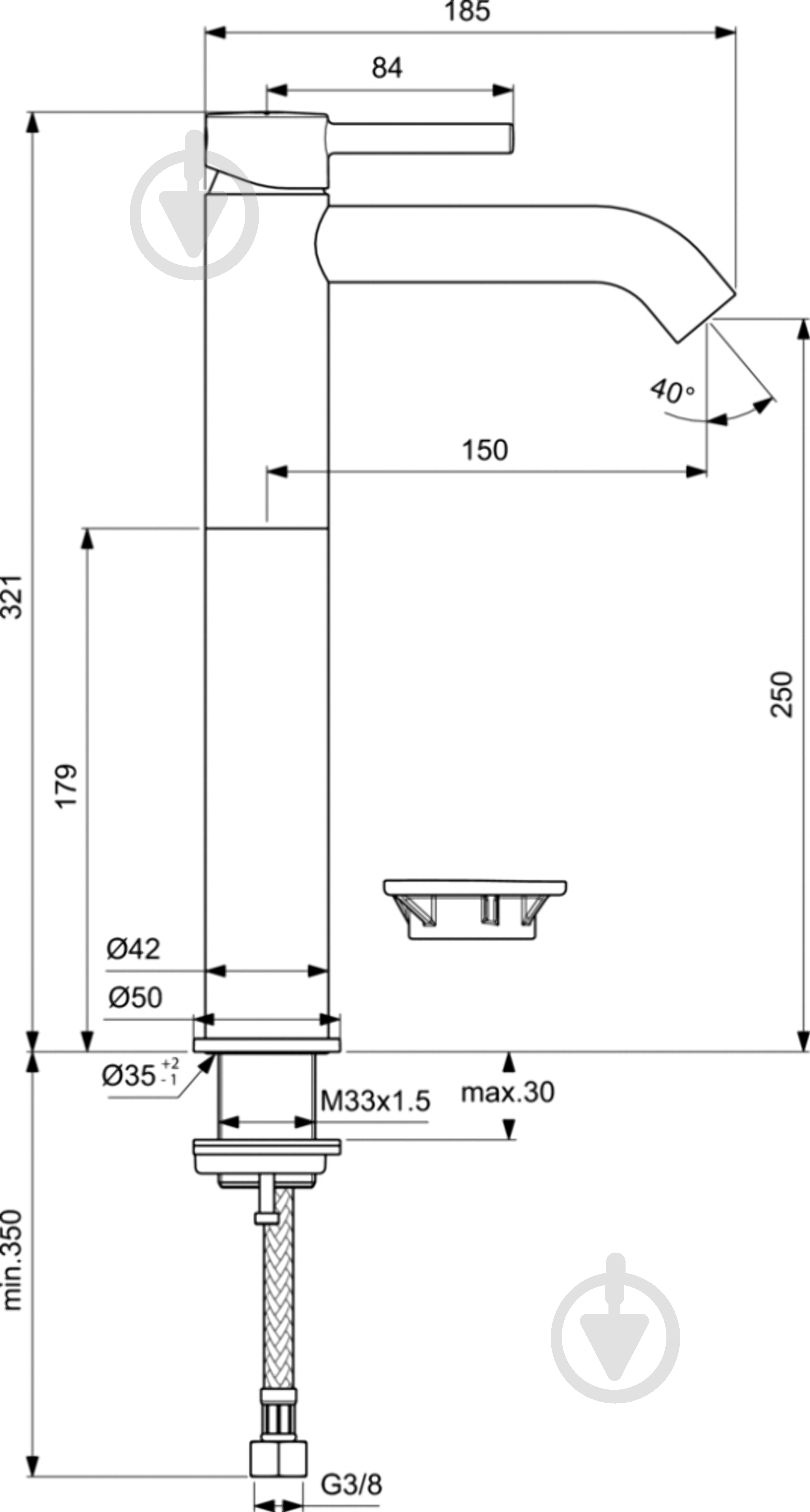 Змішувач для умивальника Ideal Standard Ceraline ВС 269 AA - фото 2