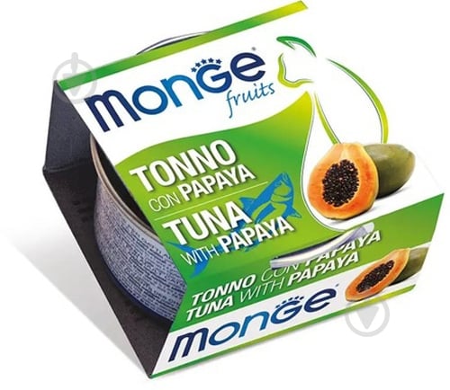 Корм вологий для котів Monge Adult тунeць з папайя 80 г - фото 1 Корм вологий для котів Monge Adult тунeць з папайя 80 г - фото 1