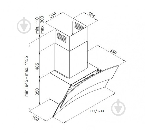 Вытяжка Best Chef Versus 600 White 50 - фото 2