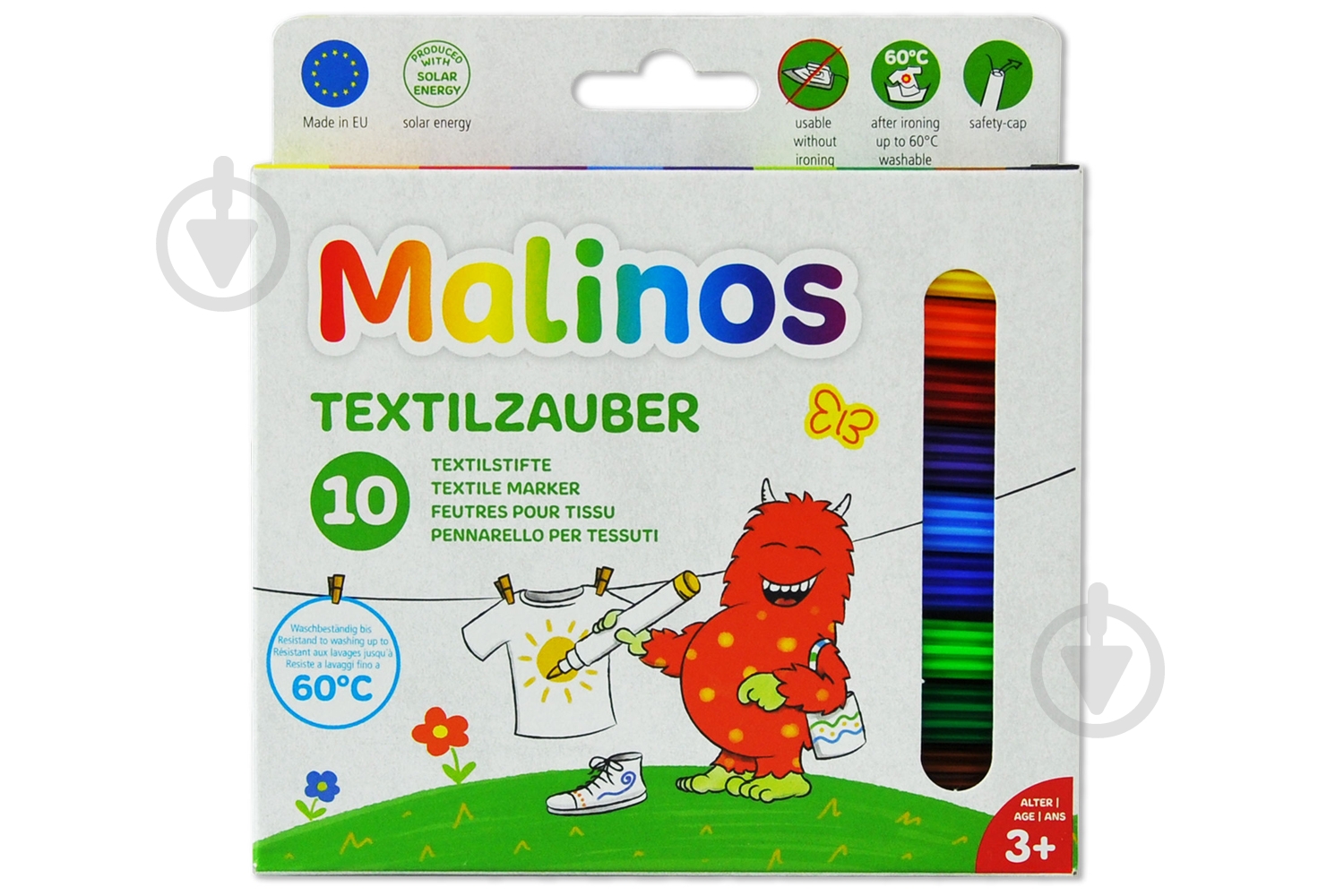 Фломастеры текстильные Malinos Textil 10 шт. MA-300010 - фото 1