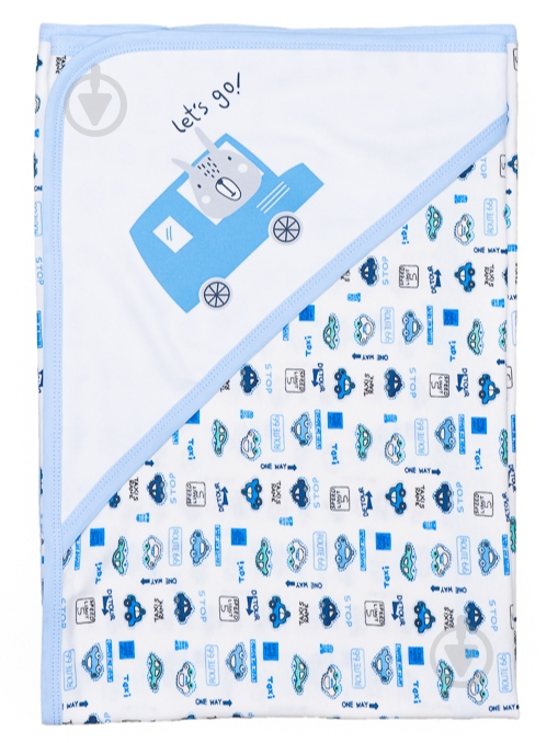 Полотенце-уголок Bambinelli Машинки белый - фото 1