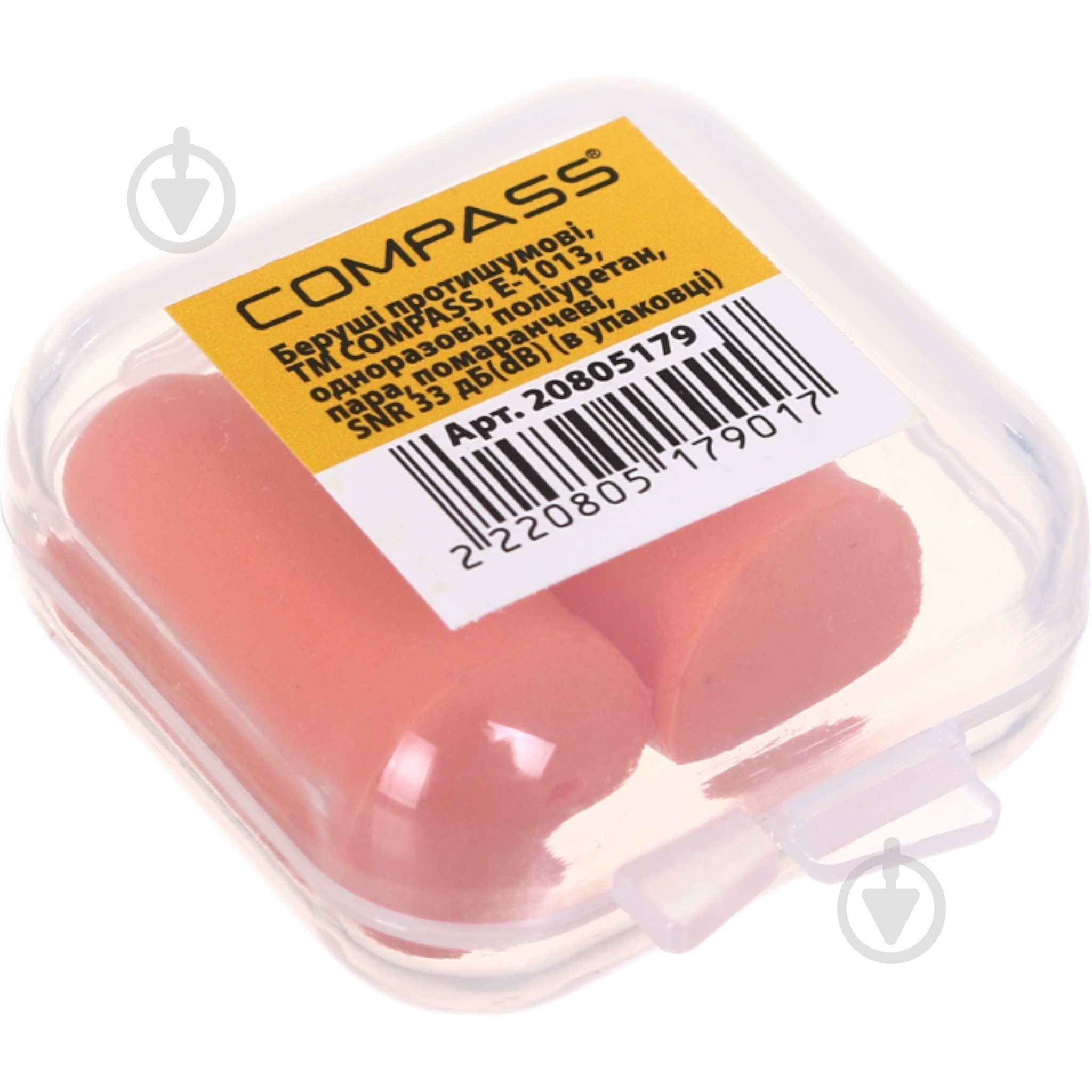 Беруши Compass противошумовые оранжевый SNR 33 дБ пара E-1013 - фото 4