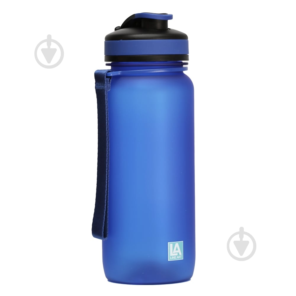 Бутылка для воды Line Art Flores 650 мл синяя - фото 1