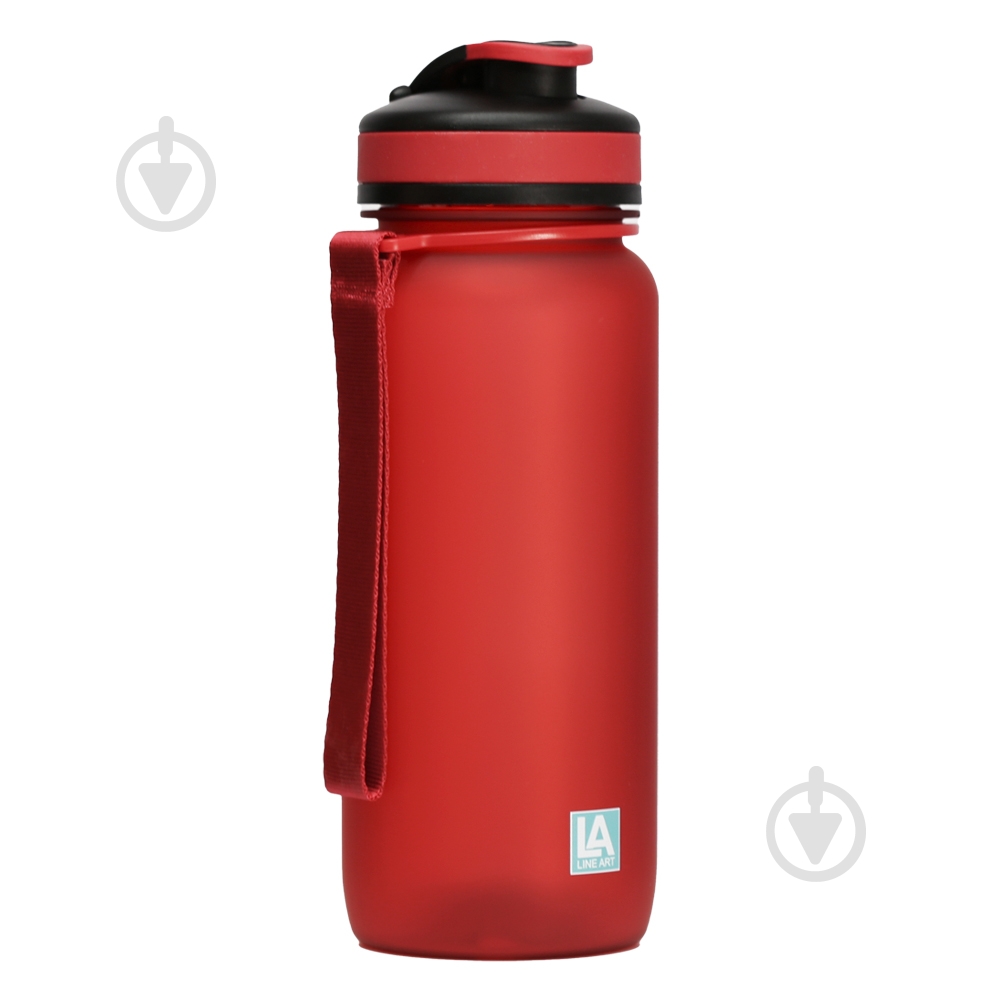 Бутылка для воды Line Art Flores 650 мл красная - фото 1